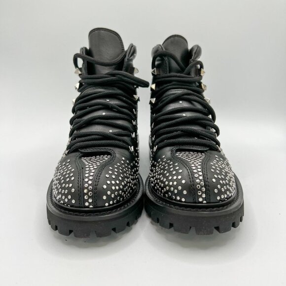 Valentino Garavani Black Rockstud Ankle Hiking Boots - Picture 8 of 12